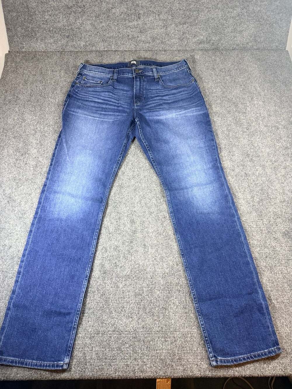 PAIGE Straight Jeans Blue Denim Size 36x34